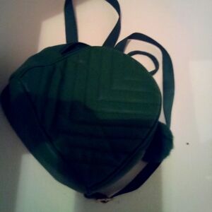 Green Quilted Heart Backpack
